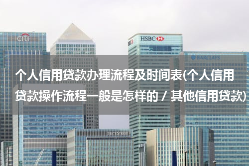 个人信用贷款办理流程及时间表(个人信用贷款操作流程一般是怎样的 / 其他信用贷款)