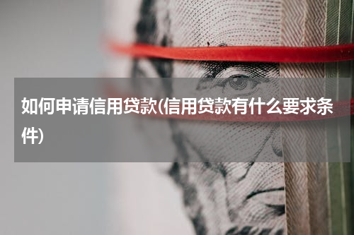 如何申请信用贷款(信用贷款有什么要求条件)