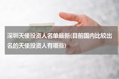深圳天使投资人名单最新(目前国内比较出名的天使投资人有哪些)