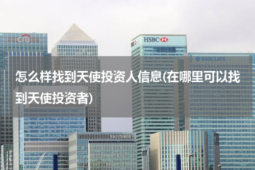 怎么样找到天使投资人信息(在哪里可以找到天使投资者)