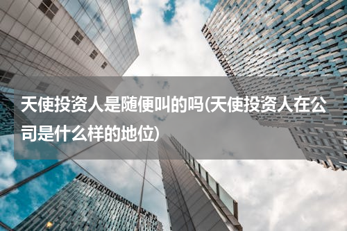 天使投资人是随便叫的吗(天使投资人在公司是什么样的地位)