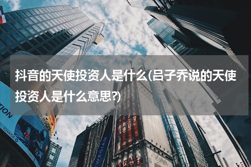 抖音的天使投资人是什么(吕子乔说的天使投资人是什么意思?)