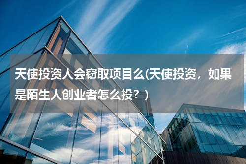 天使投资人会窃取项目么(天使投资，如果是陌生人创业者怎么投？)
