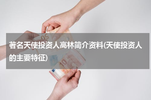 著名天使投资人高林简介资料(天使投资人的主要特征)