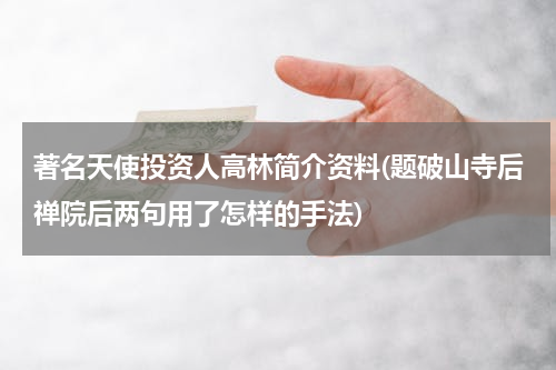 著名天使投资人高林简介资料(题破山寺后禅院后两句用了怎样的手法)