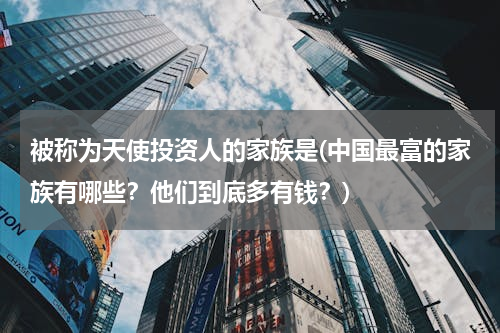 被称为天使投资人的家族是(中国最富的家族有哪些？他们到底多有钱？)